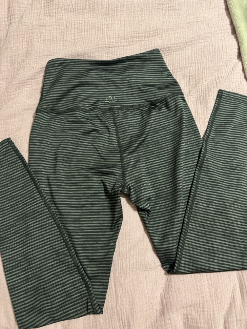 Beyond Yoga black and gray Striped High-Rise Leggings